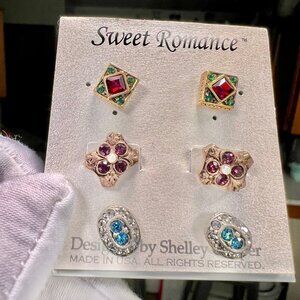 Sweet Romance Stud Earring Set Victorian Earrings Jewelry Gold Silver Bronze